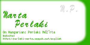 marta perlaki business card